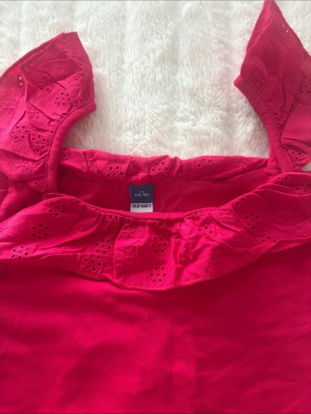 Old Navy Fitted Ruffle-Trim Tank Top for Girls NWT